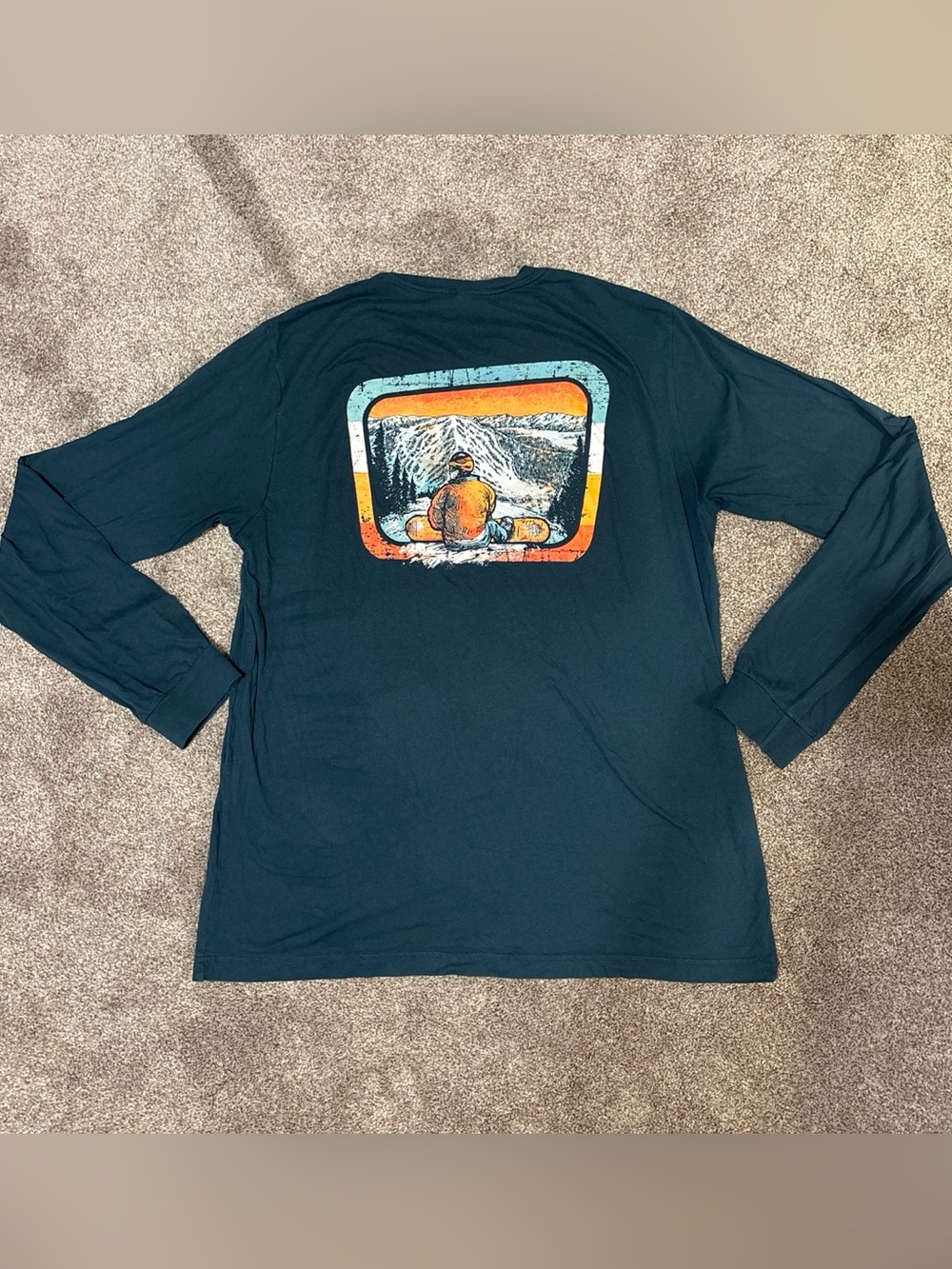 Bella + Canvas Men’s Airlume Jersey Ski Cooper Colorado Long Sleeve Tee Size XL